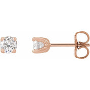 14K Rose 1/2 CTW Natural Diamond Stud Earrings