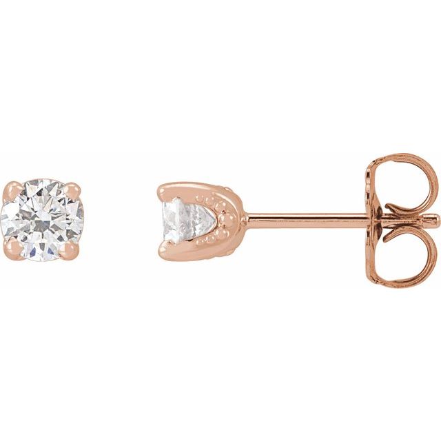 14K Rose 1/2 CTW Natural Diamond Stud Earrings