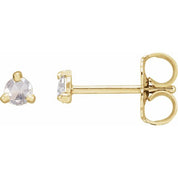 14K Yellow .08 CTW Rose-Cut Natural Diamond Stud Earrings