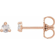 14K Rose .08 CTW Rose-Cut Natural Diamond Stud Earrings