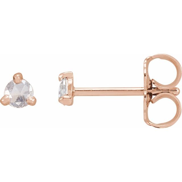 14K Rose .08 CTW Rose-Cut Natural Diamond Stud Earrings