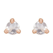 14K Rose .08 CTW Rose-Cut Natural Diamond Stud Earrings