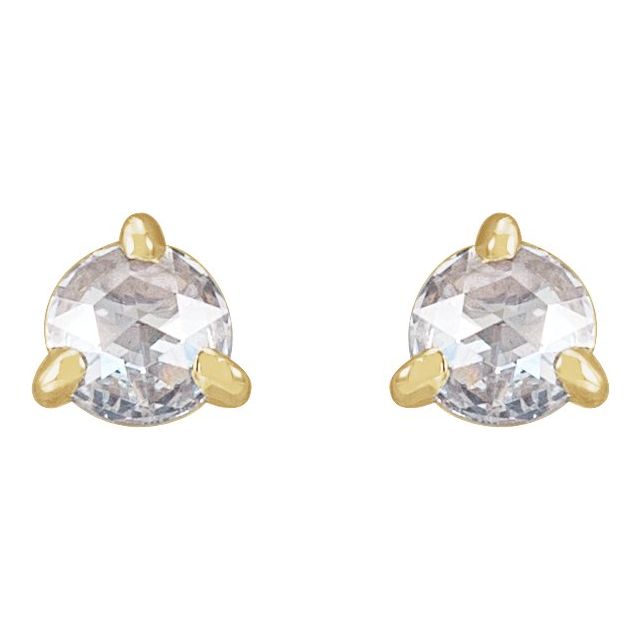 14K Yellow 1/5 CTW Rose-Cut Natural Diamond Stud Earrings