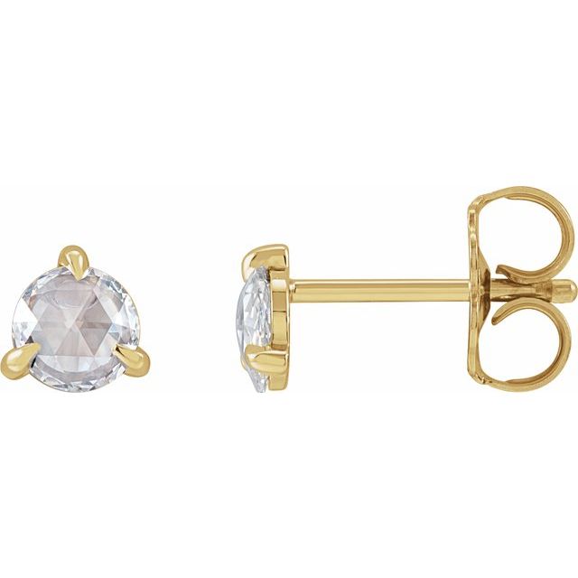 14K Yellow 1/4 CTW Rose-Cut Natural Diamond Stud Earrings