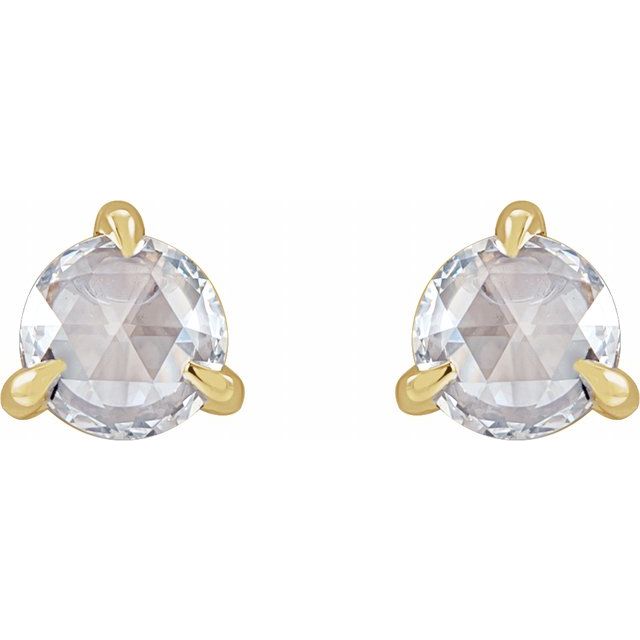14K Yellow 1/4 CTW Rose-Cut Natural Diamond Stud Earrings