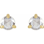14K Yellow 5/8 CTW Rose-Cut Natural Diamond Stud Earrings