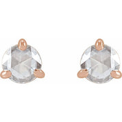 14K Rose 5/8 CTW Rose-Cut Natural Diamond Stud Earrings