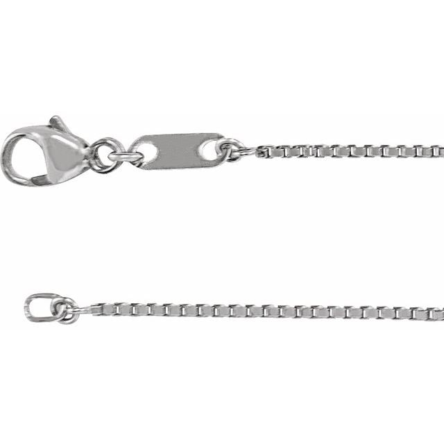 Platinum 1 mm Diamond-Cut Box 20" Chain - CH1032:1002:P