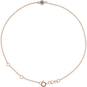 14K Rose Natural Aquamarine 6 1/2-7 1/2" Bracelet