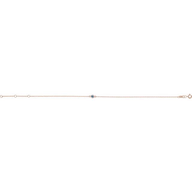 14K Rose Natural Aquamarine 6 1/2-7 1/2" Bracelet
