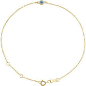 14K Yellow Natural Aquamarine 6 1/2-7 1/2" Bracelet