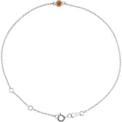 14K White Natural Citrine Bezel-Set Solitaire 6 1/2-7 1/2" Bracelet