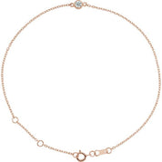 14K Rose 1/10 CT Natural Diamond 6 1/2-7 1/2" Bracelet