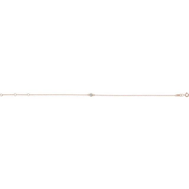 14K Rose 1/10 CT Natural Diamond 6 1/2-7 1/2" Bracelet