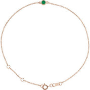 14K Rose Natural Emerald 6 1/2-7 1/2" Bracelet