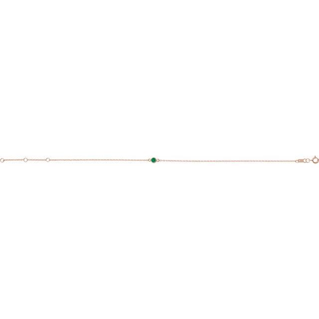 14K Rose Natural Emerald 6 1/2-7 1/2" Bracelet