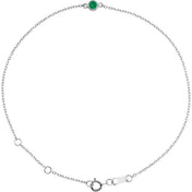 Platinum Natural Emerald Bezel-Set Solitaire 6 1/2-7 1/2" Bracelet