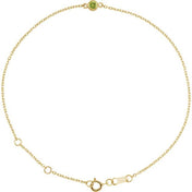 14K Yellow Natural Peridot Bezel-Set Solitaire 6 1/2-7 1/2" Bracelet