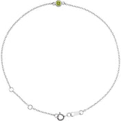 Platinum Natural Peridot Bezel-Set Solitaire 6 1/2-7 1/2" Bracelet
