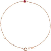 14K Rose Lab-Grown Ruby Bezel-Set Solitaire 6 1/2-7 1/2" Bracelet