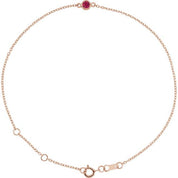 14K Rose Natural Ruby Bezel-Set Solitaire 6 1/2-7 1/2" Bracelet