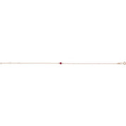 14K Rose Natural Ruby Bezel-Set Solitaire 6 1/2-7 1/2" Bracelet