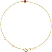 14K Yellow Natural Ruby Bezel-Set Solitaire 6 1/2-7 1/2" Bracelet