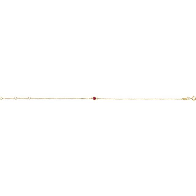 14K Yellow Lab-Grown Ruby 6 1/2-7 1/2" Bracelet