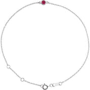 Sterling Silver Natural Ruby Bezel-Set Solitaire 6 1/2-7 1/2" Bracelet
