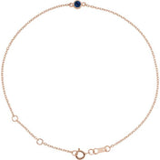 14K Rose Natural Blue Sapphire Bezel-Set Solitaire 6 1/2-7 1/2" Bracelet