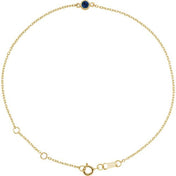 14K Yellow Natural Blue Sapphire Bezel-Set Solitaire 6 1/2-7 1/2" Bracelet