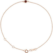 14K Rose Natural Mozambique Garnet Bezel-Set Solitaire 6 1/2-7 1/2" Bracelet