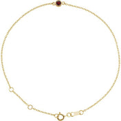 14K Yellow Natural Mozambique Garnet Bezel-Set Solitaire 6 1/2-7 1/2" Bracelet