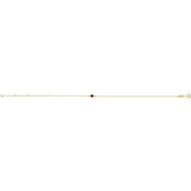 14K Yellow Natural Mozambique Garnet Bezel-Set Solitaire 6 1/2-7 1/2" Bracelet