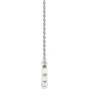 14K White Cultured White Freshwater Pearl Bar 18" Necklace
