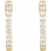 14K Yellow 1/2 CTW Lab-Grown Diamond Inside-Outside Hinged 14.5 mm Hoop Earrings