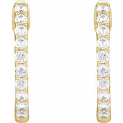 14K Yellow 1/2 CTW Lab-Grown Diamond Inside-Outside Hinged 14.5 mm Hoop Earrings