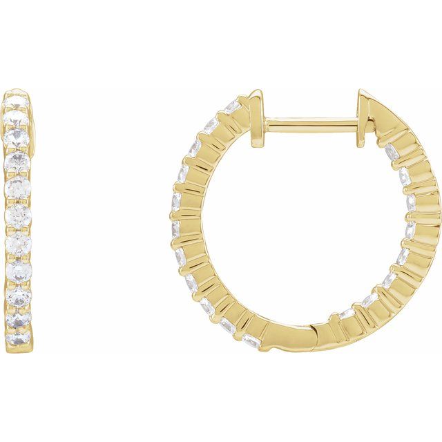 4 CTW Lab-Grown Diamond Inside-Outside Hinged 17.2 mm Hoop Earrings