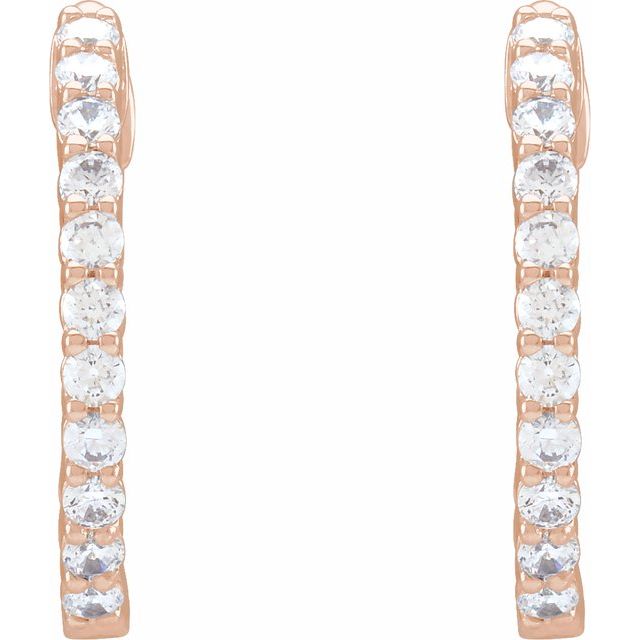 4 CTW Lab-Grown Diamond Inside-Outside Hinged 17.2 mm Hoop Earrings
