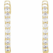 14K Yellow 3/4 CTW Lab-Grown Diamond Inside-Outside Hinged 17.2 mm Hoop Earrings