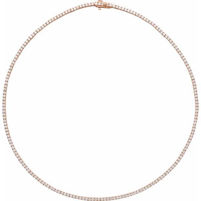 14K Lab-Grown Diamond Line Necklace in Various Carat Weights and Lengths