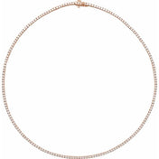14K Rose 5 7/8 CTW Natural Diamond Line 16" Necklace