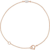 14K Rose 1/4 CT Lab-Grown Diamond 6 1/2-7 1/2" Bracelet