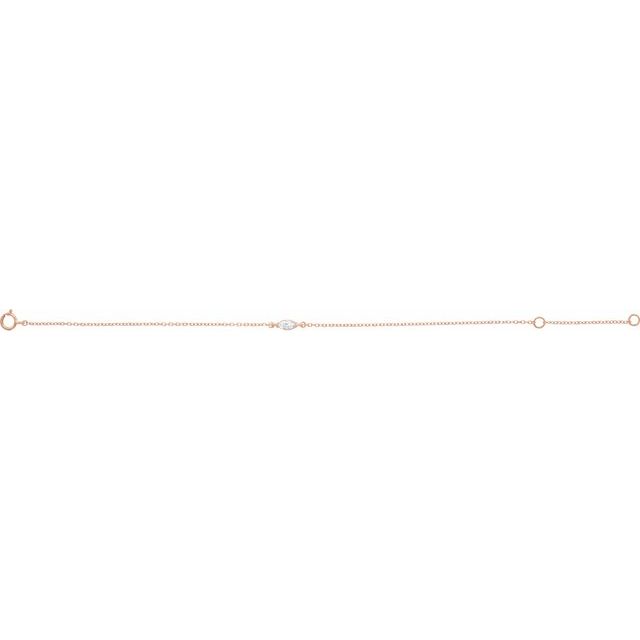 14K Rose 1/4 CT Lab-Grown Diamond 6 1/2-7 1/2" Bracelet