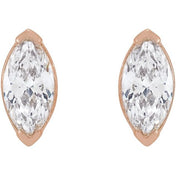 Marquise Bezel-Set Stud Earrings