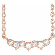 14K Rose .07 CTW Scattered Rose-Cut Natural Diamond 18" Necklace