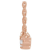 14K Rose .07 CTW Scattered Rose-Cut Natural Diamond 18" Necklace