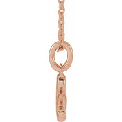 14K Rose .01 CTW Natural Diamond Ampersand 16-18" Necklace