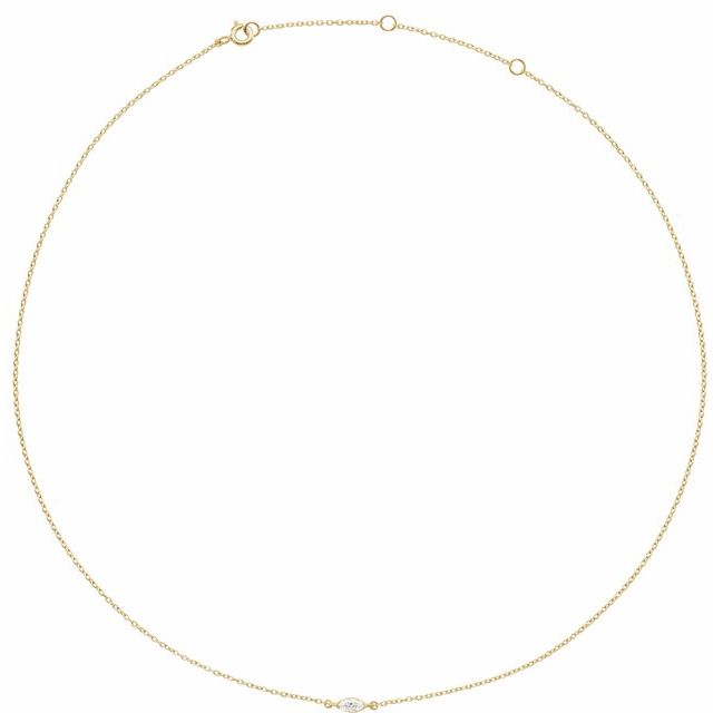 14K 1/4 CT Lab-Grown Diamond Necklace 16-18"