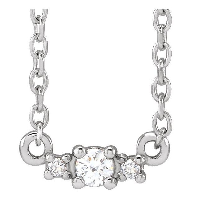 Sterling Silver .04 CTW Natural Diamond 18" Necklace